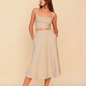 Reformation Molly Knit Two Piece Skirt Set in Grey